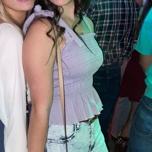 Altar'd State Lilac Ruffle Blouse